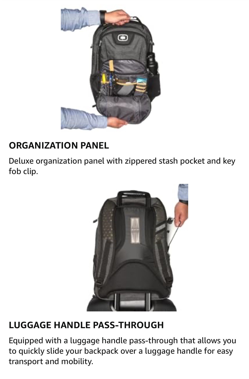 Ogio – Callaway Axle Backpack, Black, 19.25″ H x 13″ W x 9.25″ D – Very Good