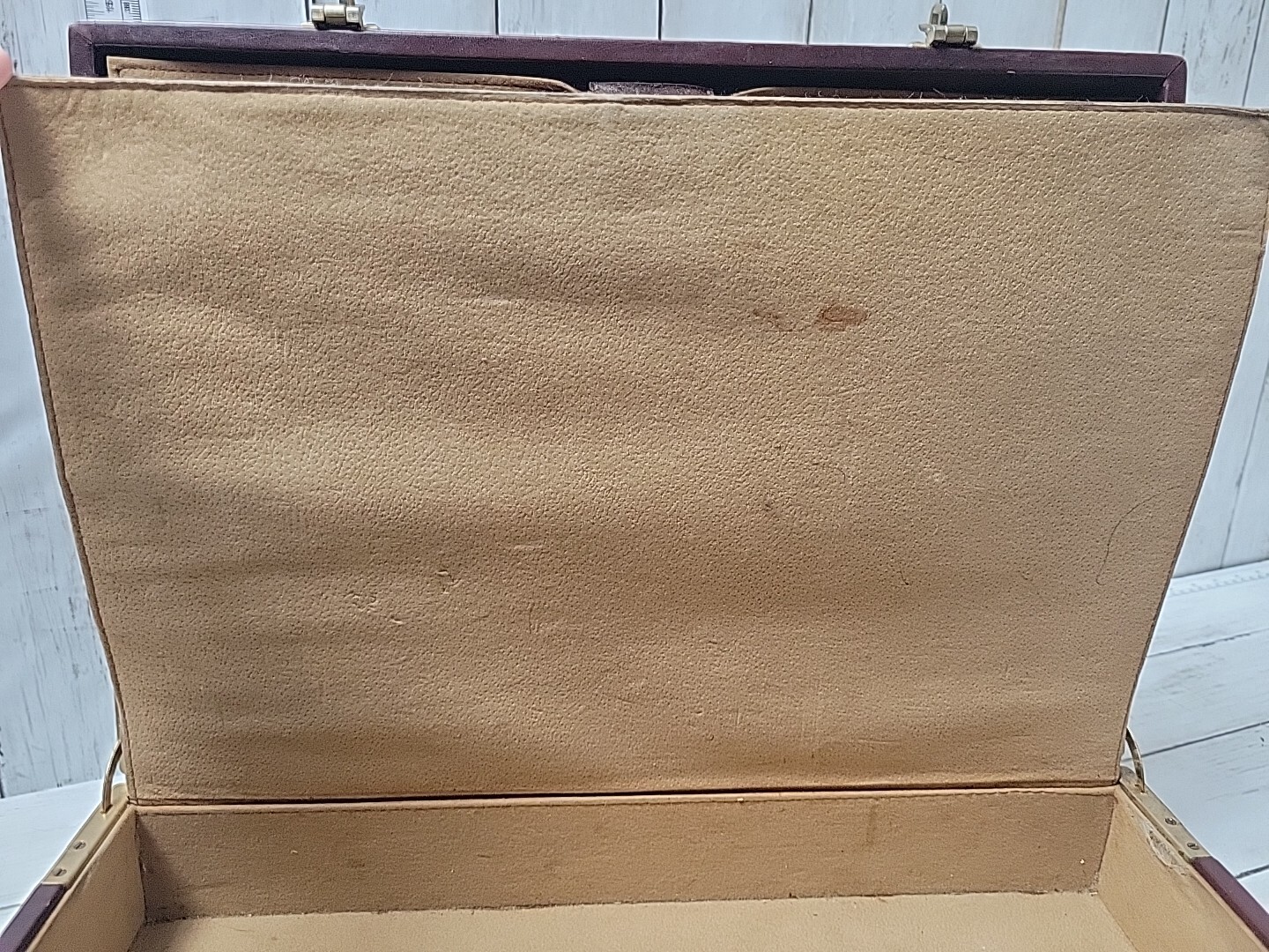 Vintage Pigskin Leather Briefcase Hard Case With Combination Lock Made In Spain