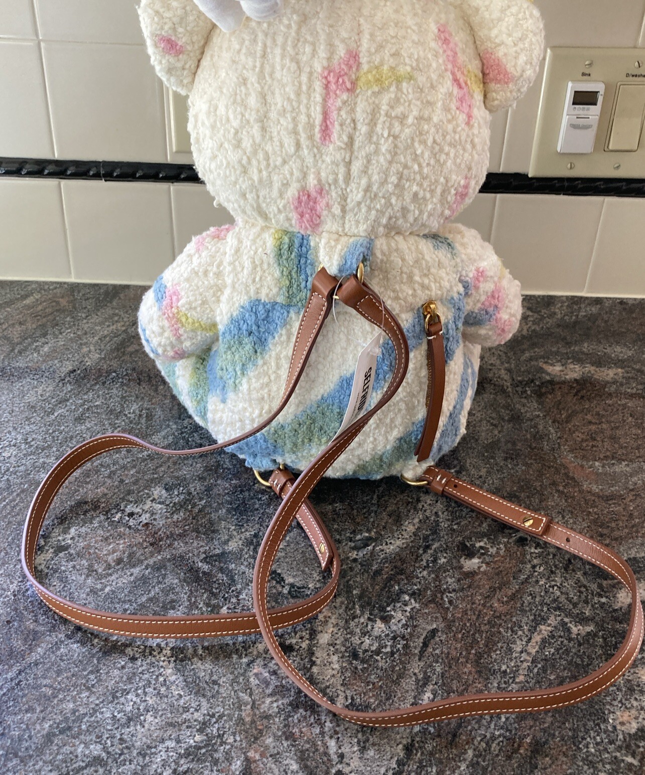 Palm Angels Teddy Bear Backpack Tie Dye Print Cotton Blend NEW Hard To Find NWT