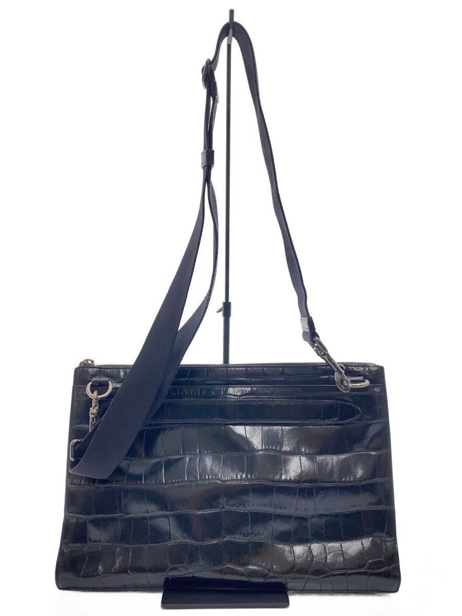 Coach Shoulder Bag Manhattan Convertible Slim Messenger Leather BLK 25992 Used