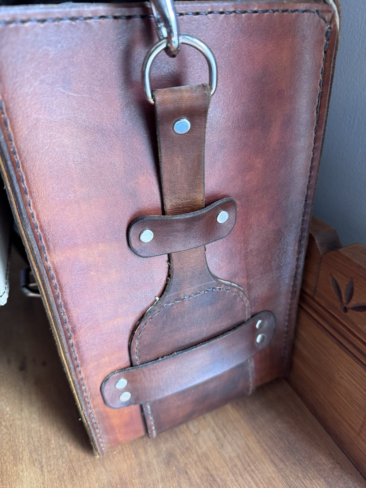 Saddle Leather Messenger Bag Large Rustic Satchel Briefcase Thick Full Grain