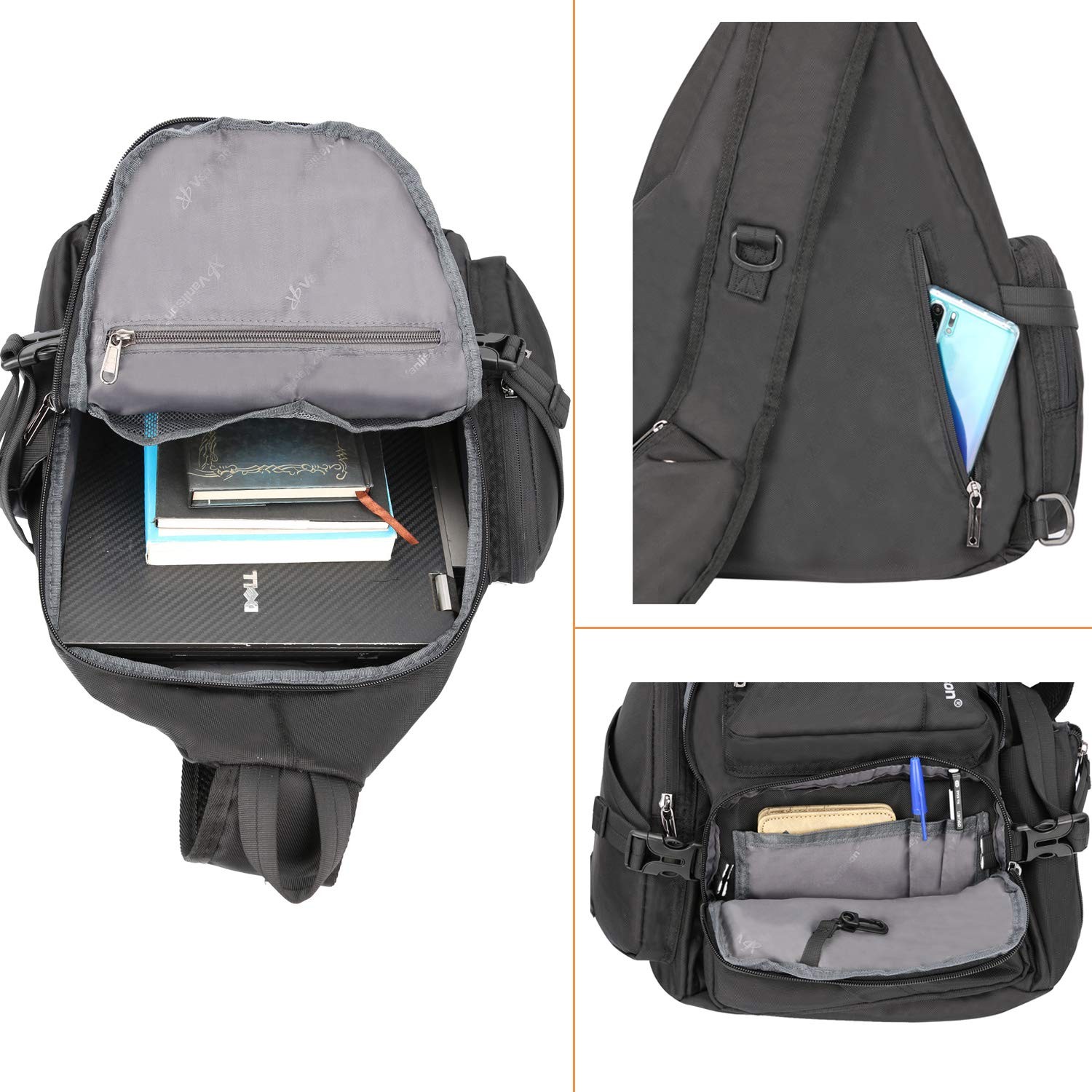 Crossbody Sling Bag Backpack for Men & Large Fits 13″ Laptop Blue