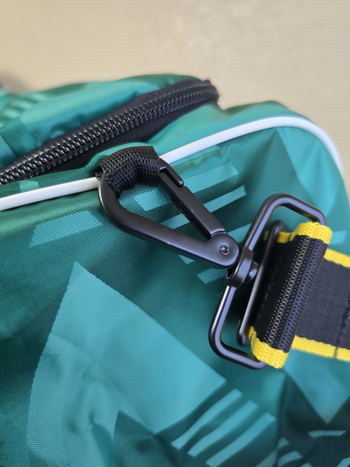 $90…Adidas Soccer Inspired Large Duffle Bag Green/White-Yellow. KE2315….