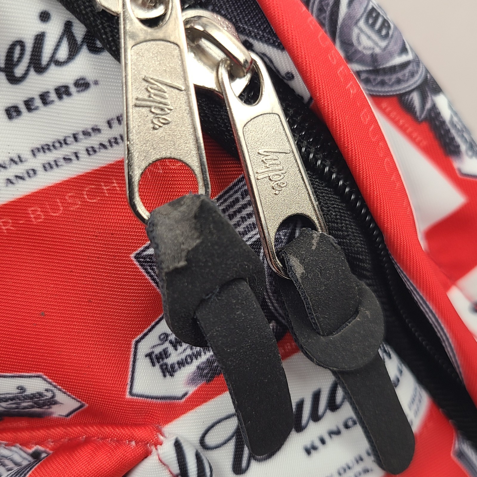Hype X Budweiser Beer Collaboration Backpack w/ Bottle Opener All Over Print Red