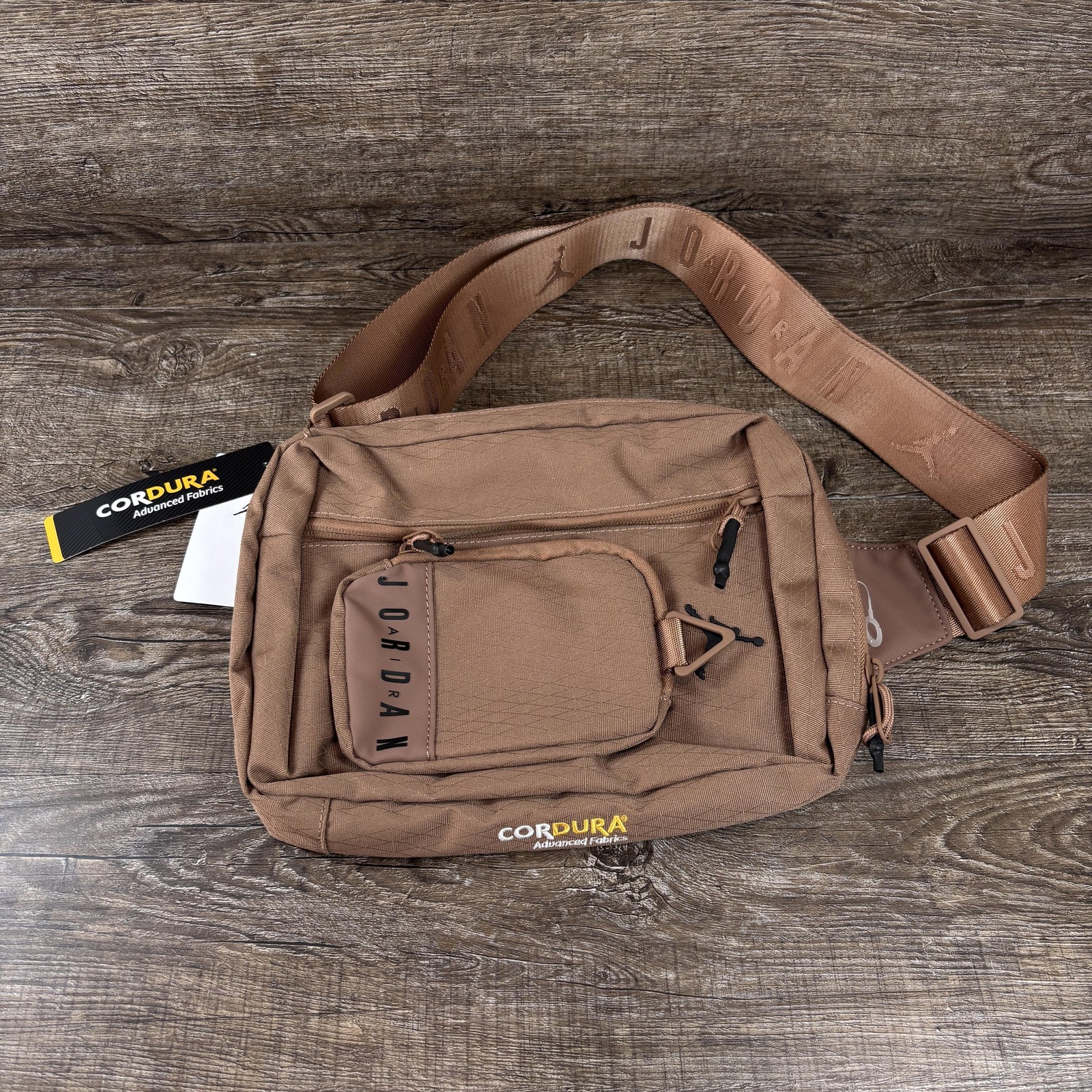 Jordan Cordura Crossbody Bag Men’s Medium Archaeo Brown Zip Pockets Shoulder