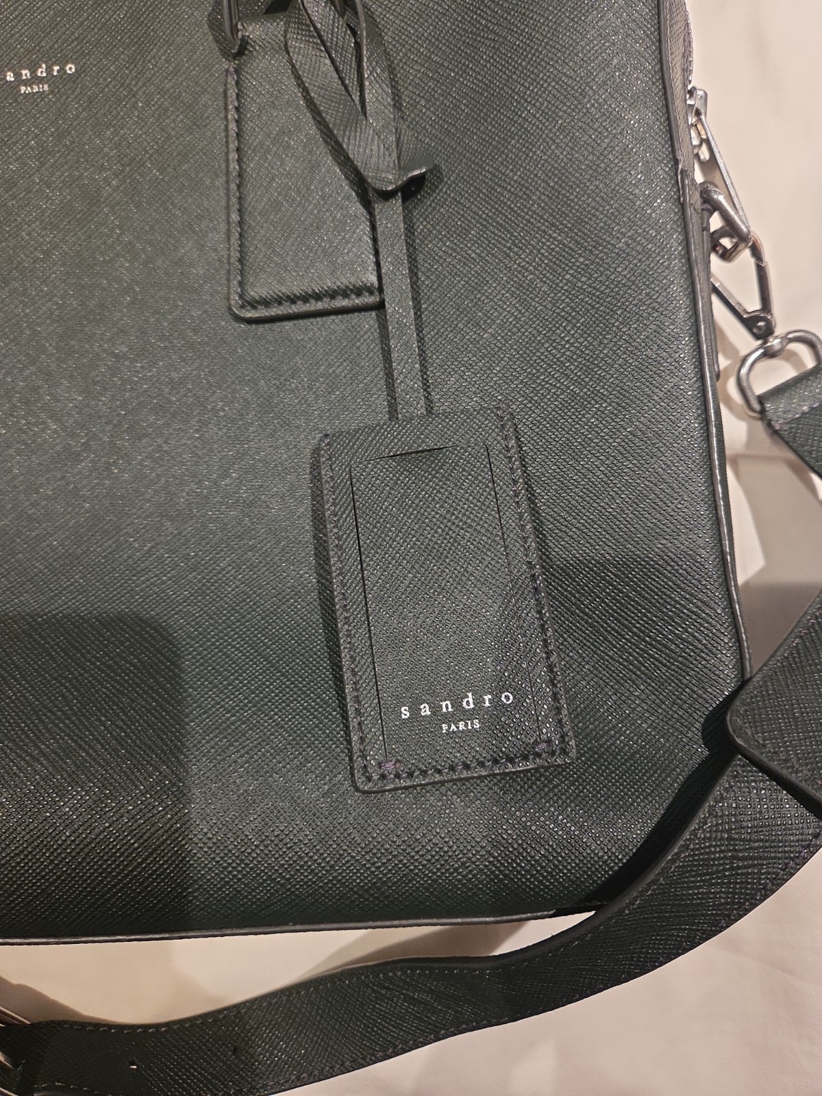 SandroDowntown Large Saffiano Leather Briefcase