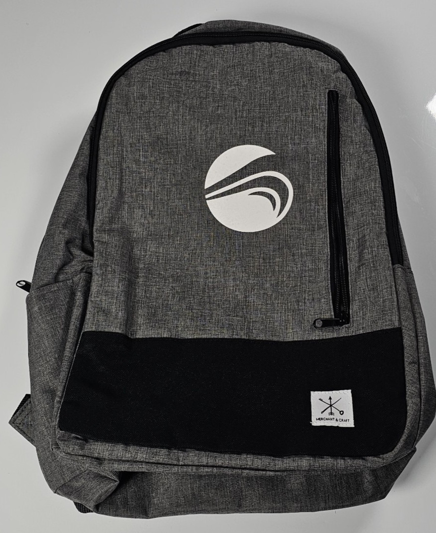 Merchant & Craft Tech Backpack Grey Black 3 Pockets Laptop Daypack One Size