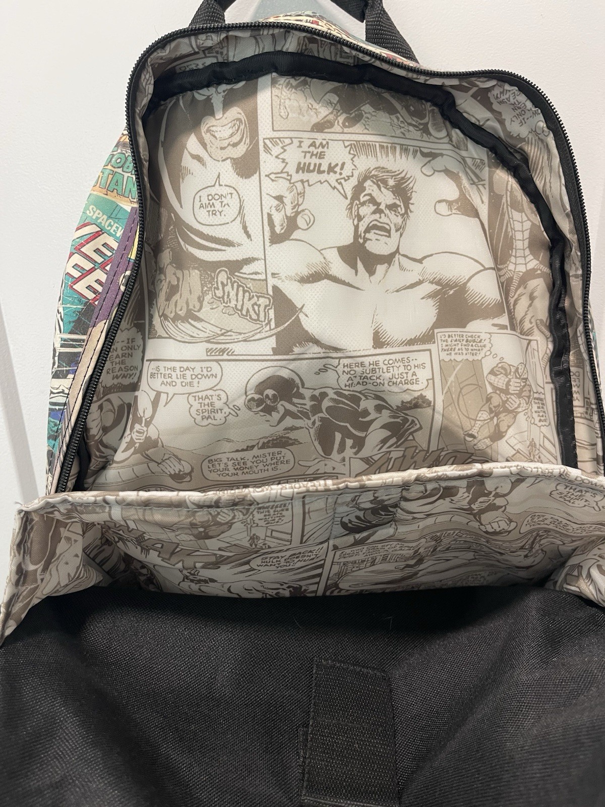 Marvel Comics X-Men Backpack With Comic Print Design Missing Zipper Pull