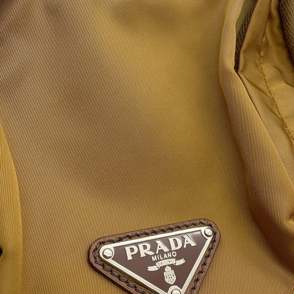 PRADA Logo Crossbody Bag Nylon Brown VA0056