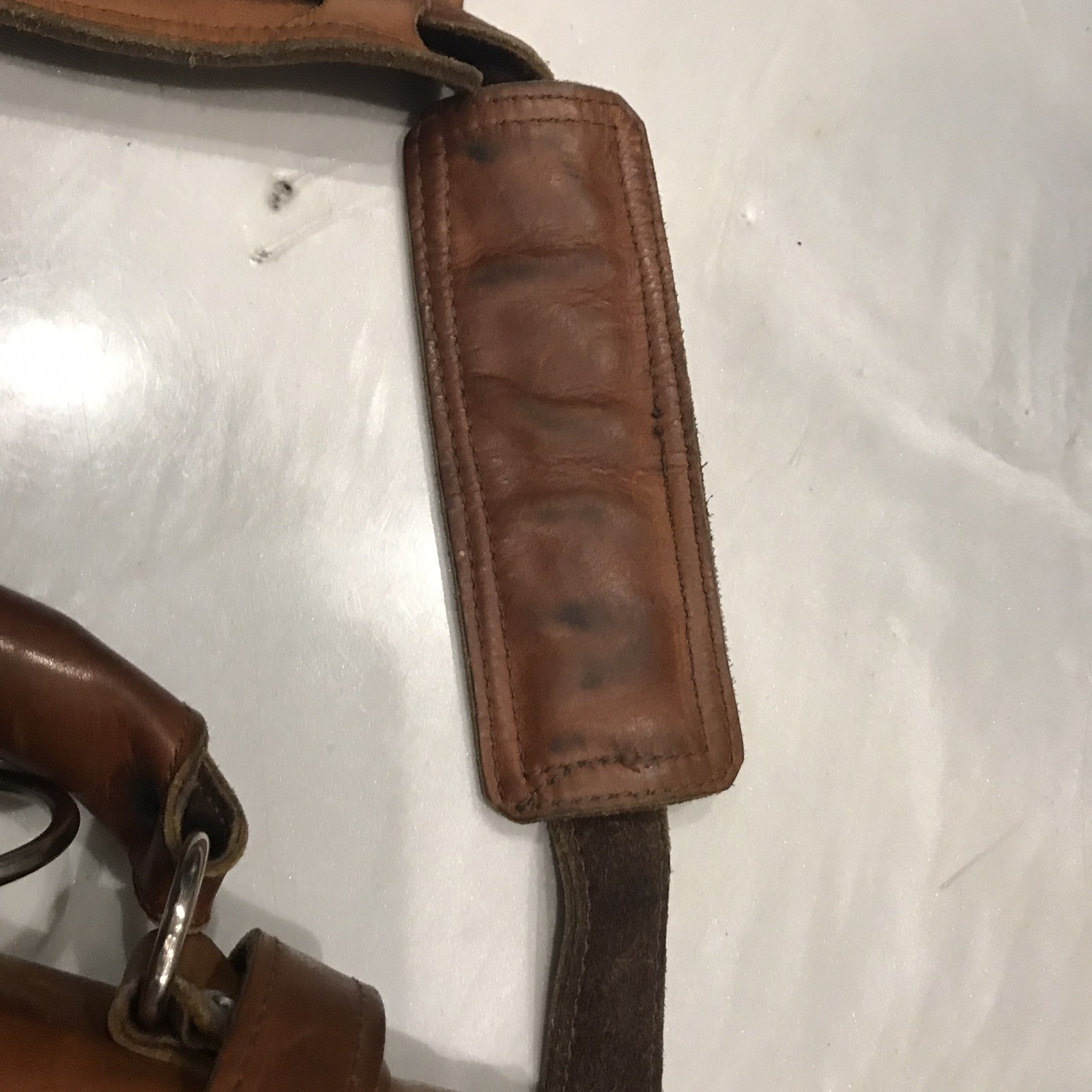 Briefcase Chestnut Leather Cross Body Shoulder Bag with Handle, Straps & Pockets