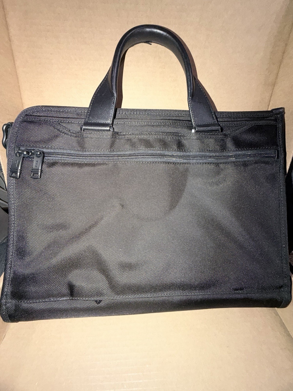 Tumi Official Authentic Alpha 3 Slim Deluxe Portfolio Briefcase, Black, One Size