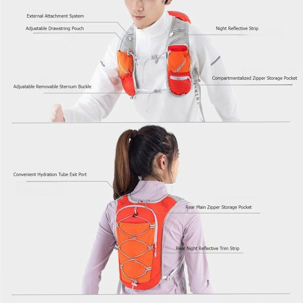 Lightweight 5L Hydration Backpack for Running Hiking Cycling Trail Vest Pack