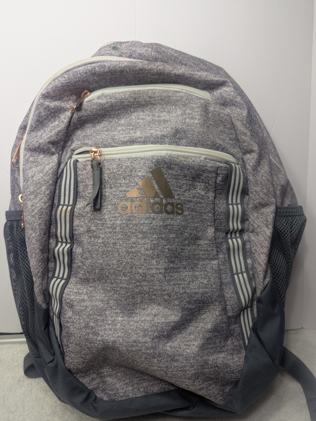 Adidas Backpack Light Blue And Gray(Has A Little Bit Of Green Marker See Photos)