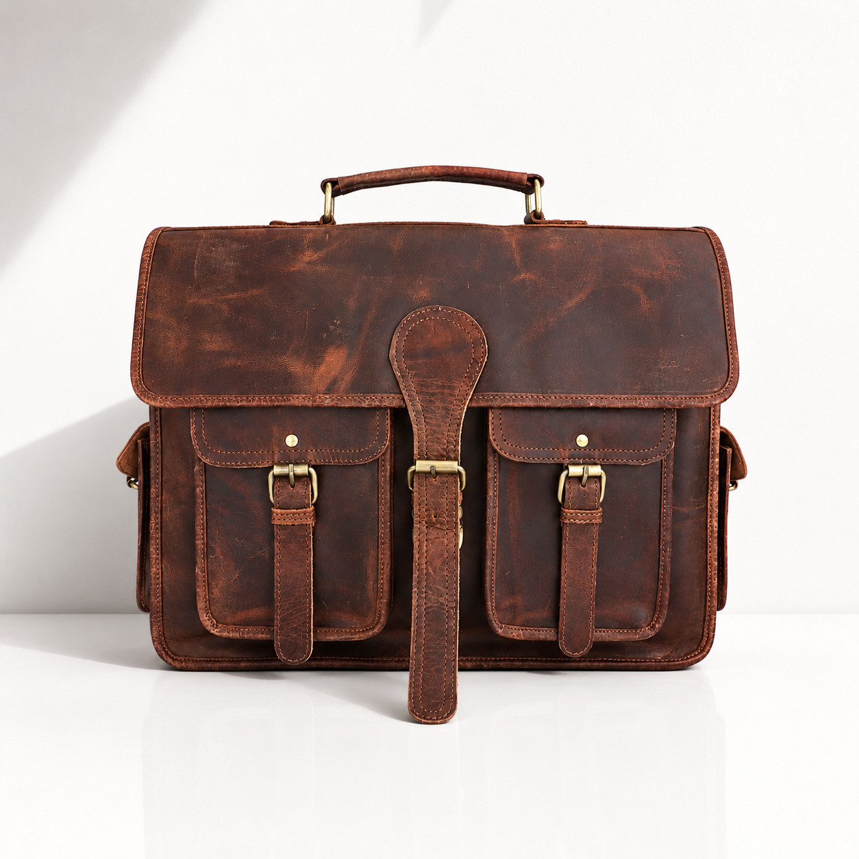Vintage Leather Work Bag, Office Bag, College Bag, Travel Messenger, Laptop Bag