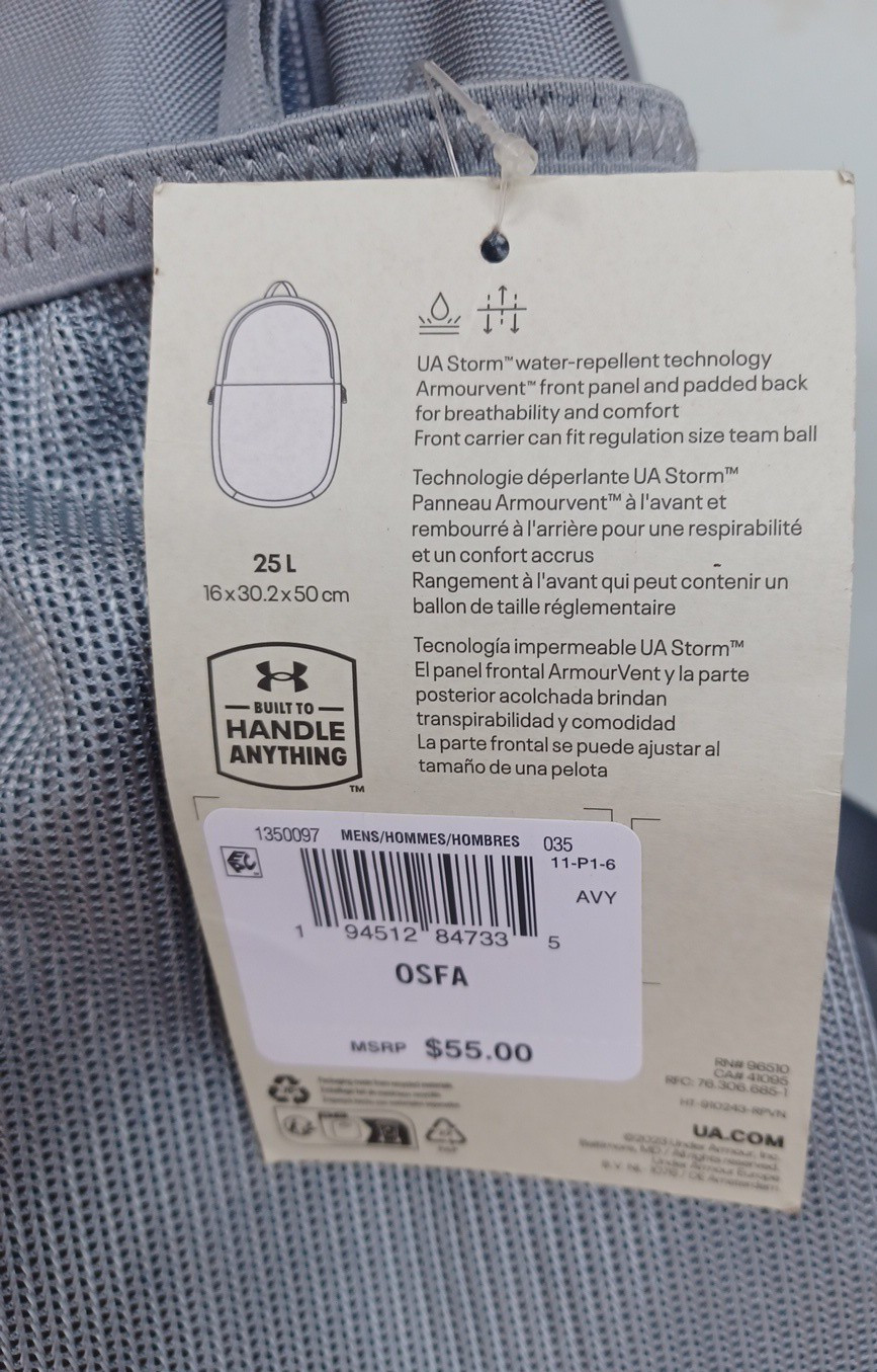 Under Armour Backpack All Sport Steel Gray Bookbag UMBC – NEW – NWT
