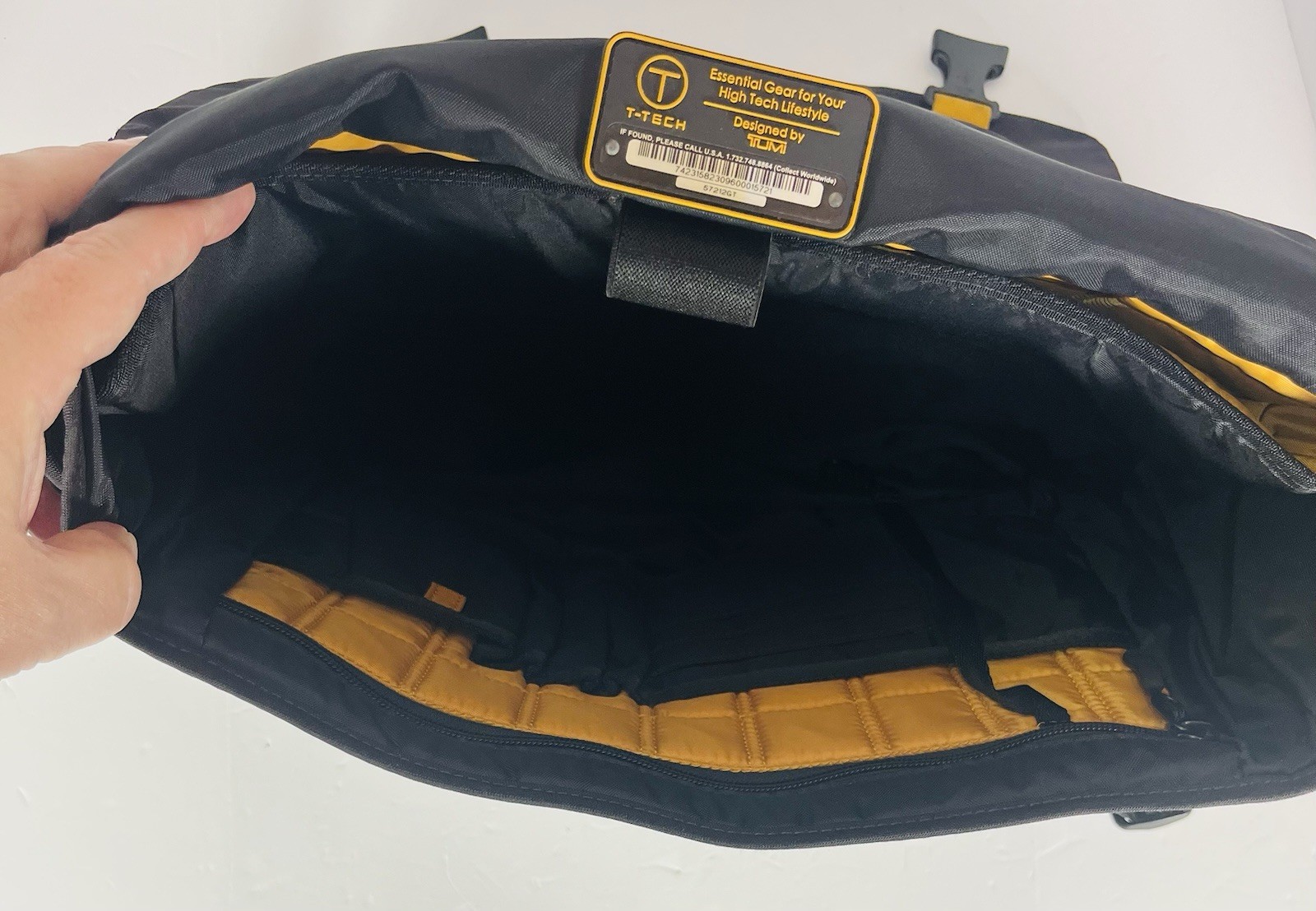 TUMI T-Tech Expandable Laptop Messenger 16.5” Bag, Black W/Yellow Trim