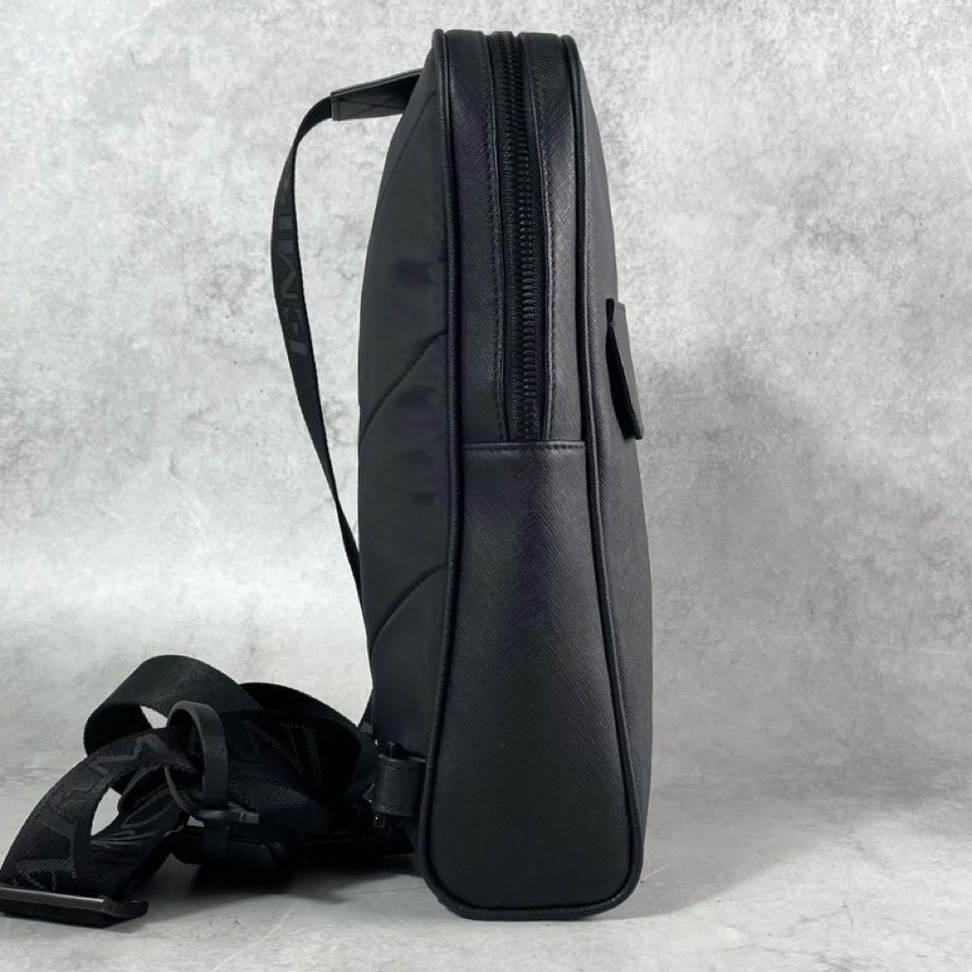 Extremely beautiful item Emporio Armani body bag Saffiano leather black