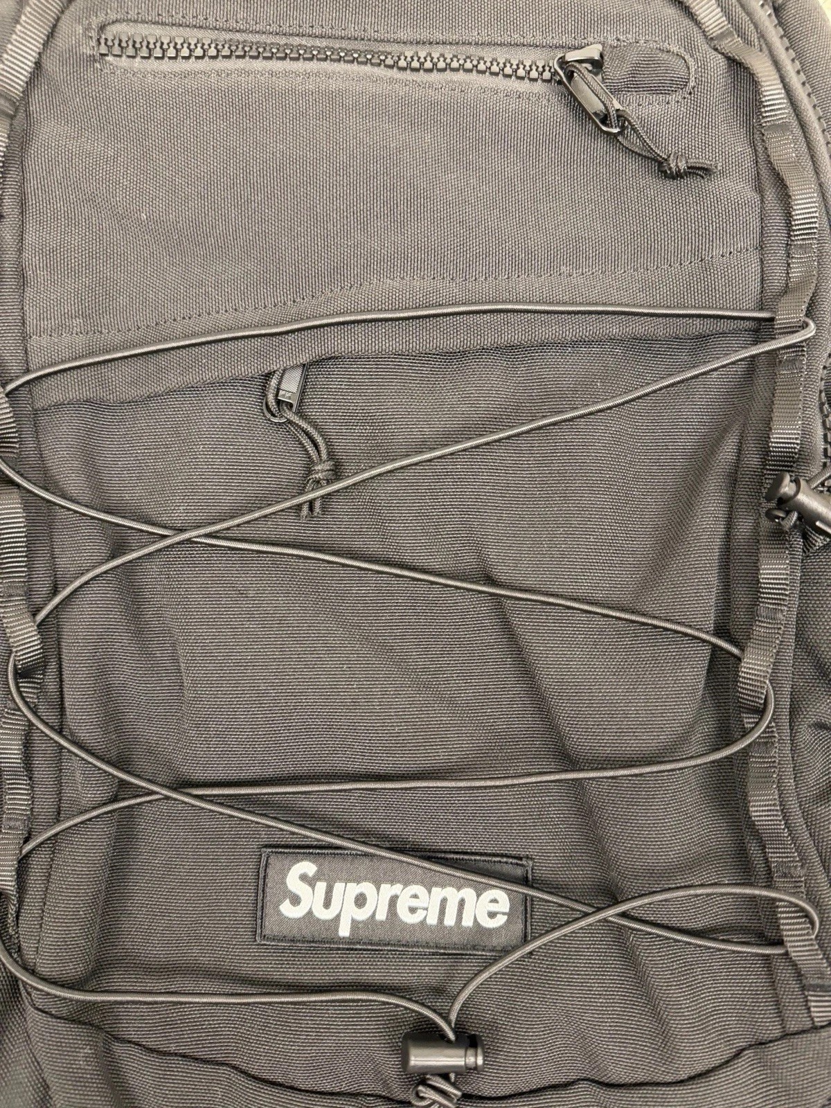 New Authentic Supreme SS25 Black Box Logo Cordura Backpack
