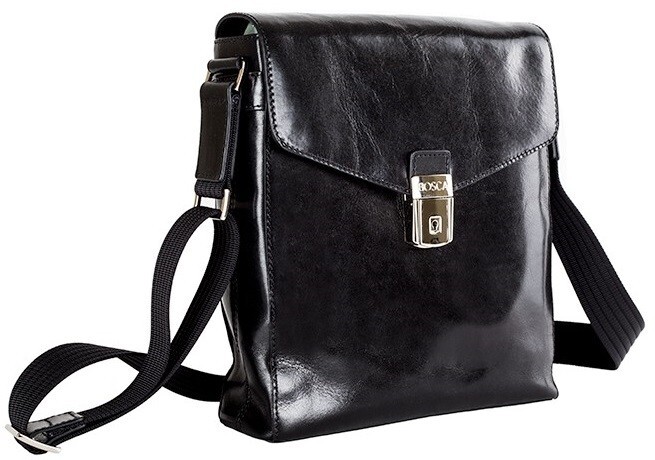 Bosca Old Leather Man Messenger Bag – Black