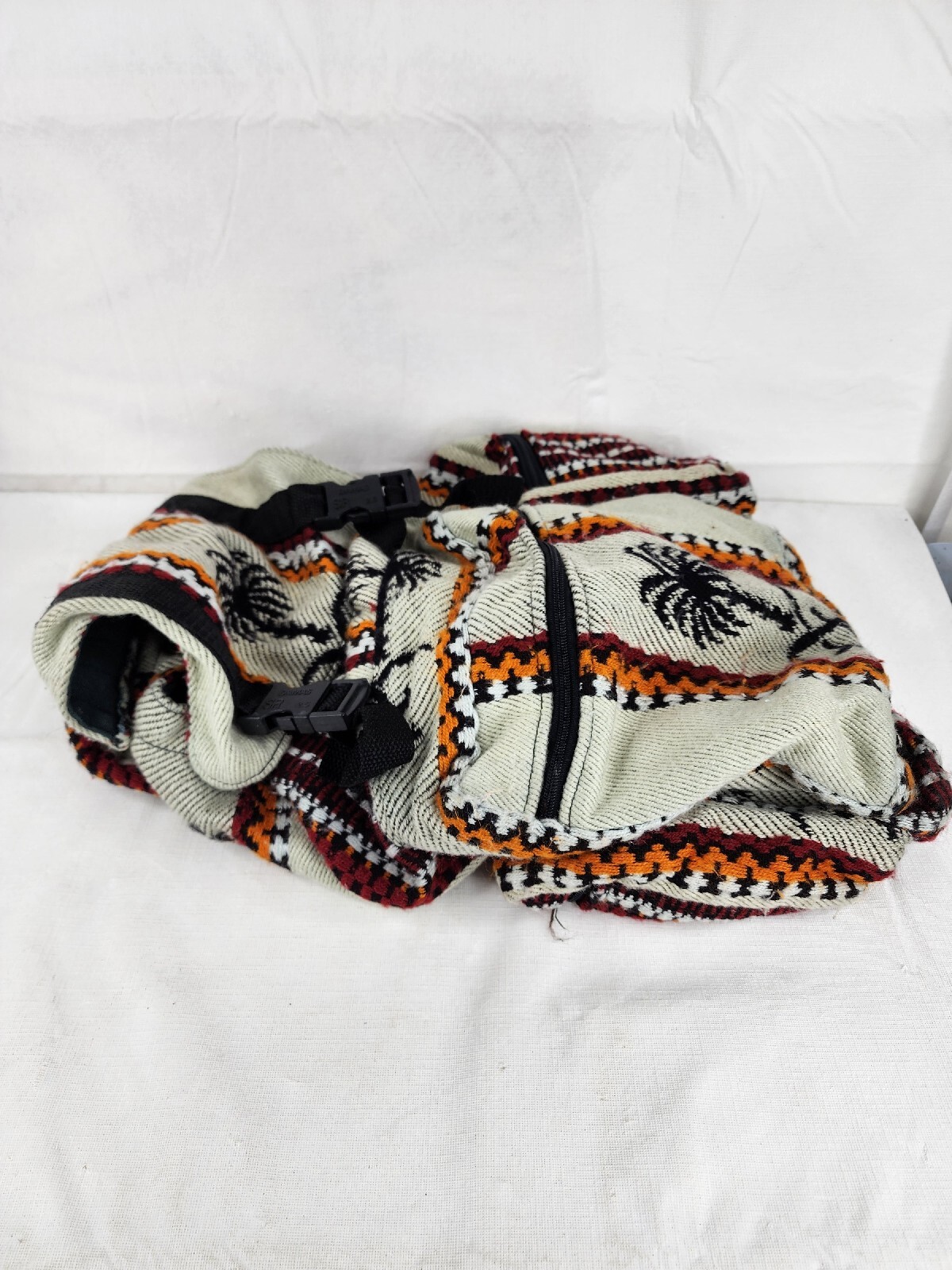 Backpack Boho Deseret Designs White Colorful Draw String