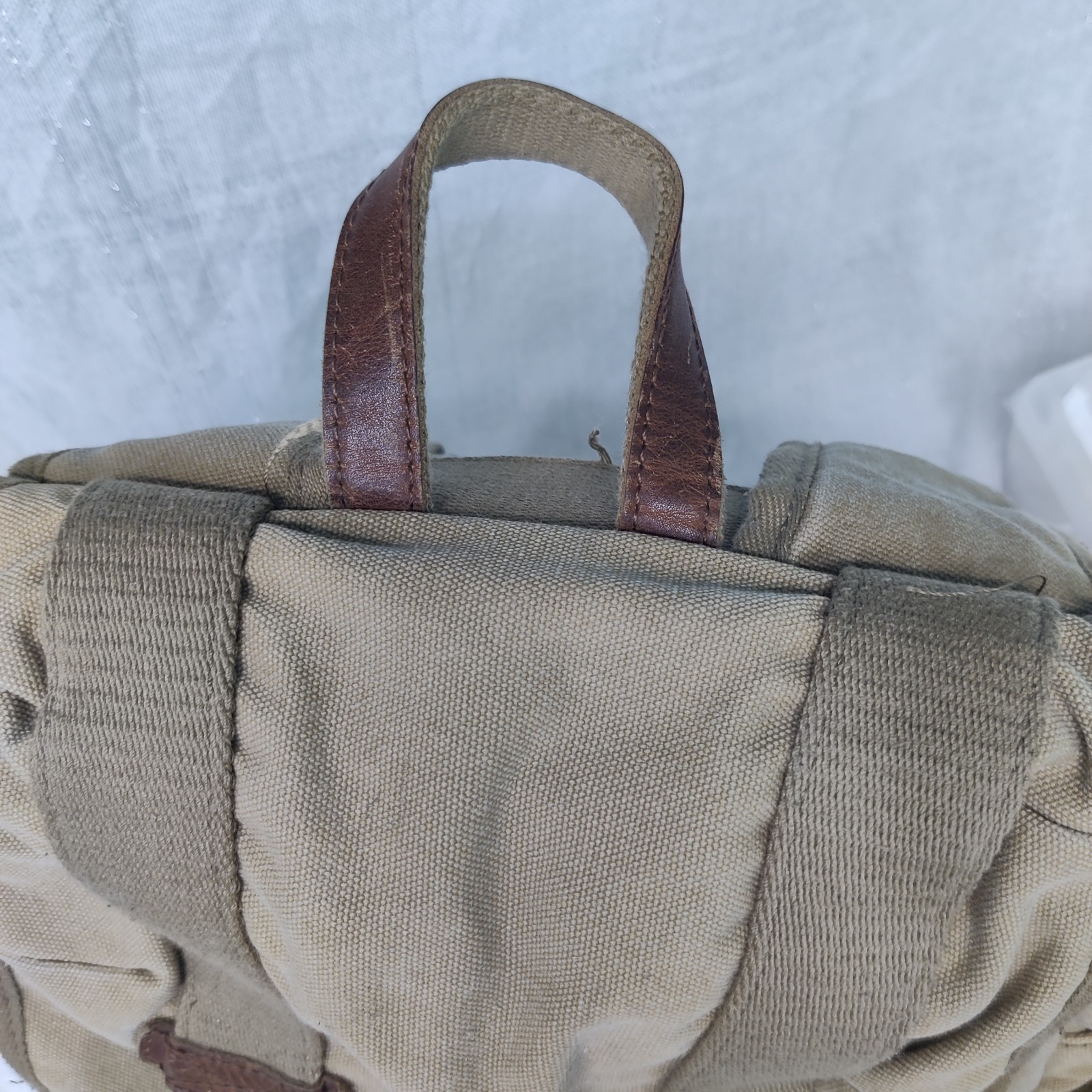 A. Kurtz Standard Issue Canvas Backpack Khaki Tan Military Rucksack FLAW