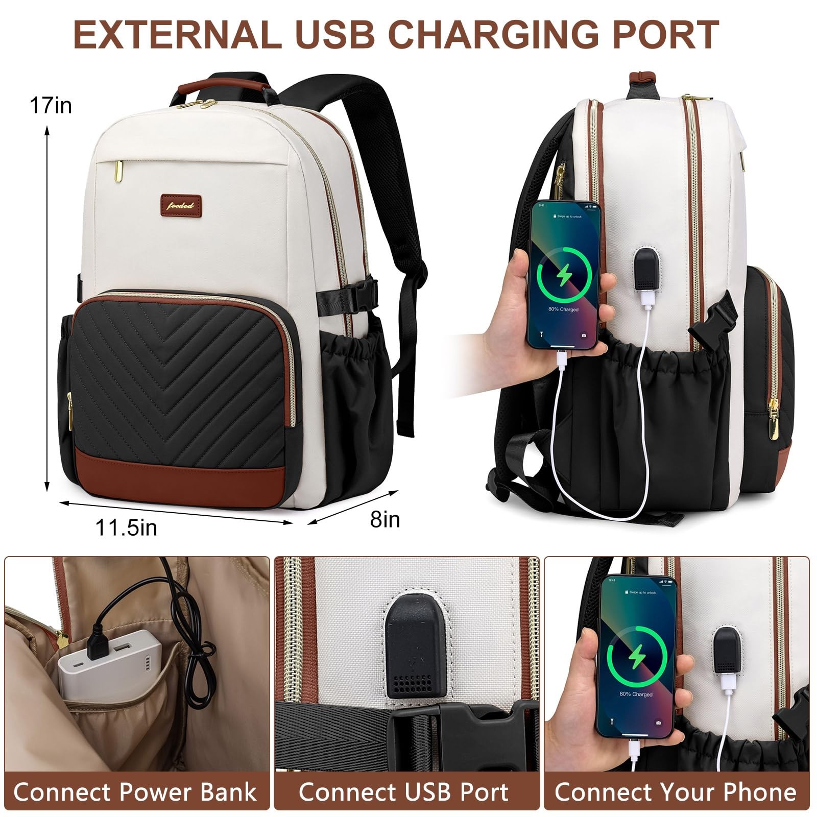 Laptop Backpack for Women Bookbag: 15.6 inch Work School Backpacks with Pouch…