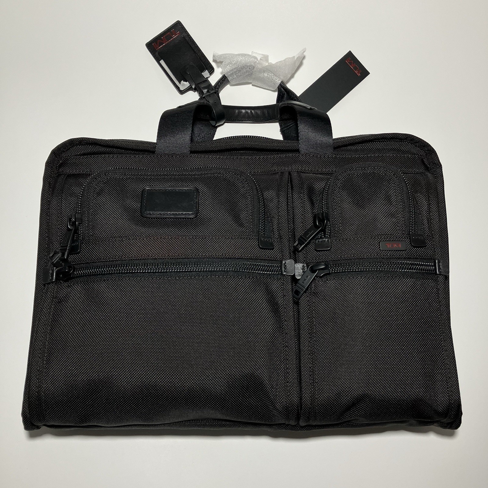 Tumi Compact Large Screen Laptop Brief Computer Bag Zippers Travel Hand Carry
