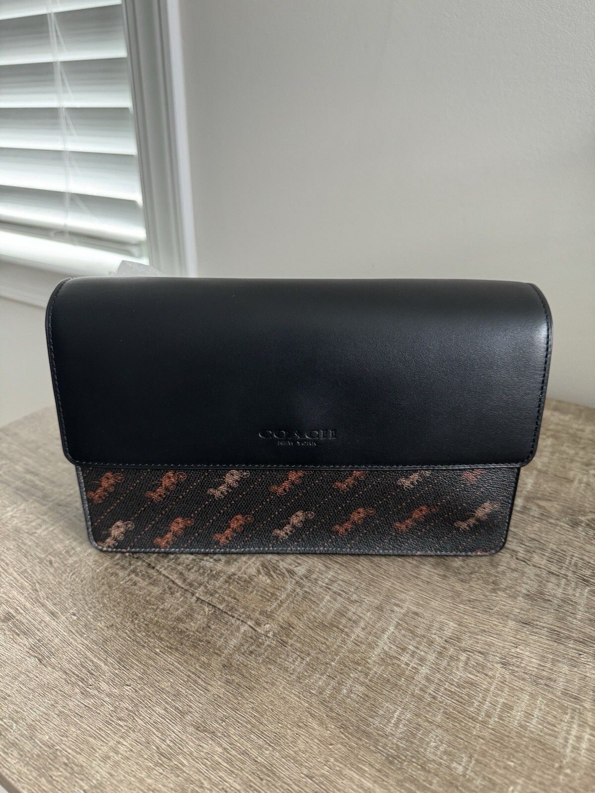 NWT Coach Trainer Flap With Horce And Carriage Dot Print C6585.$350