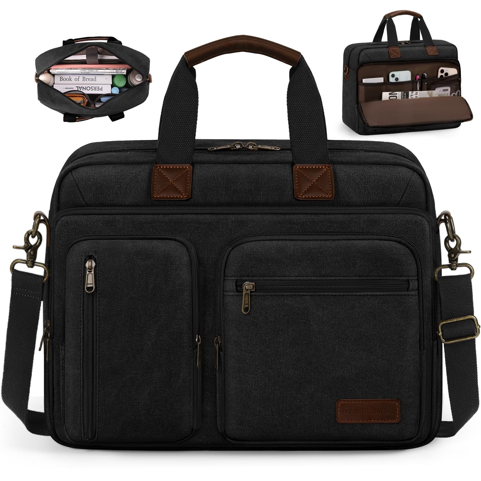 Vintage Waterproof Canvas Laptop Messenger Bag – Men’s Briefcase Satchel for Wor