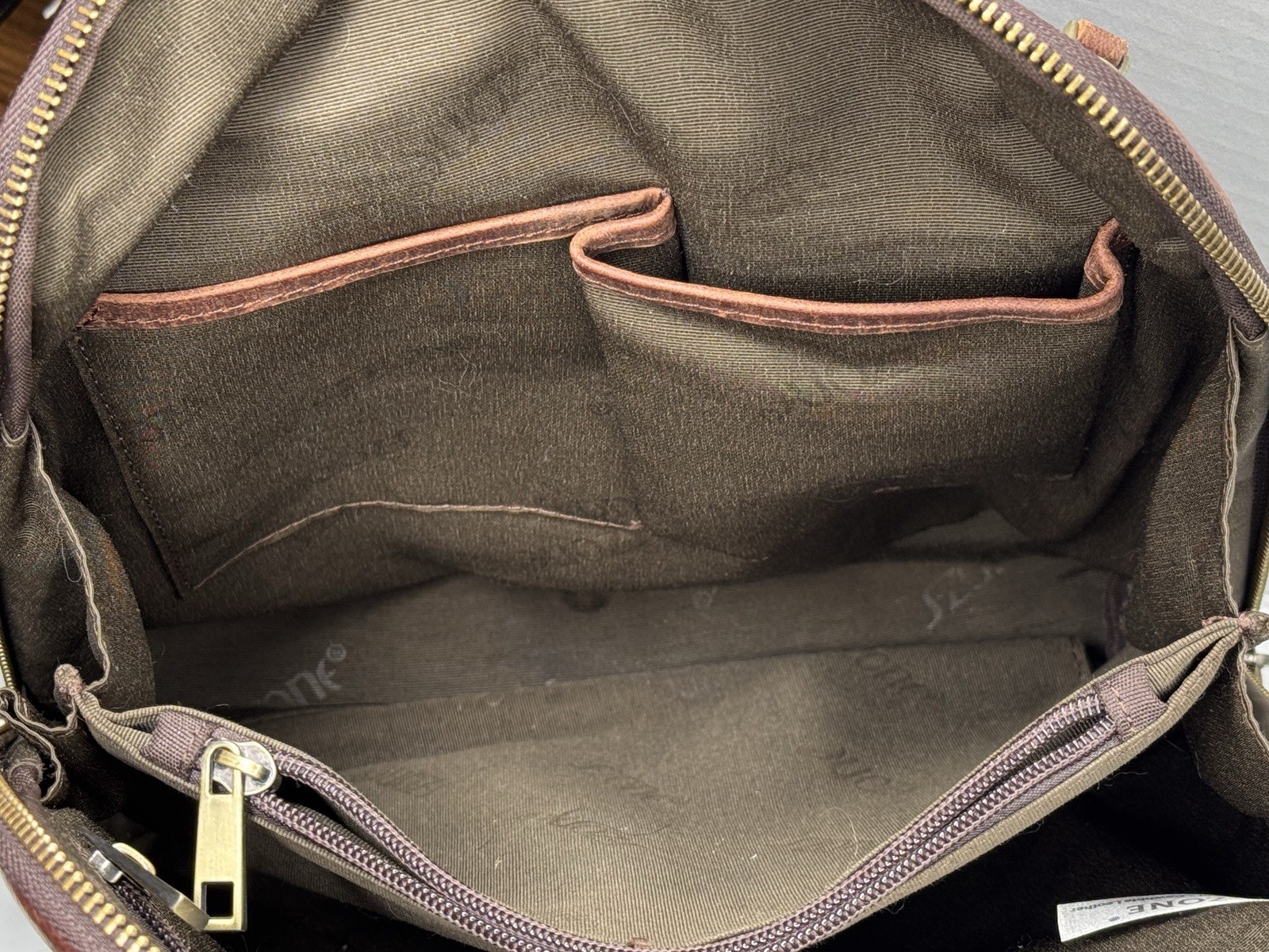 S-ZONE Genuine Buffalo Leather Backpack Purse Dark Brown Travel Laptop Bag 12.9”