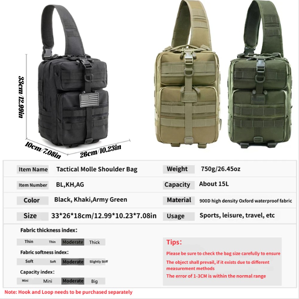 Tactical Key Pouch Backpack Men’s Molle Crossbody Sling Messenger Shoulder Pack