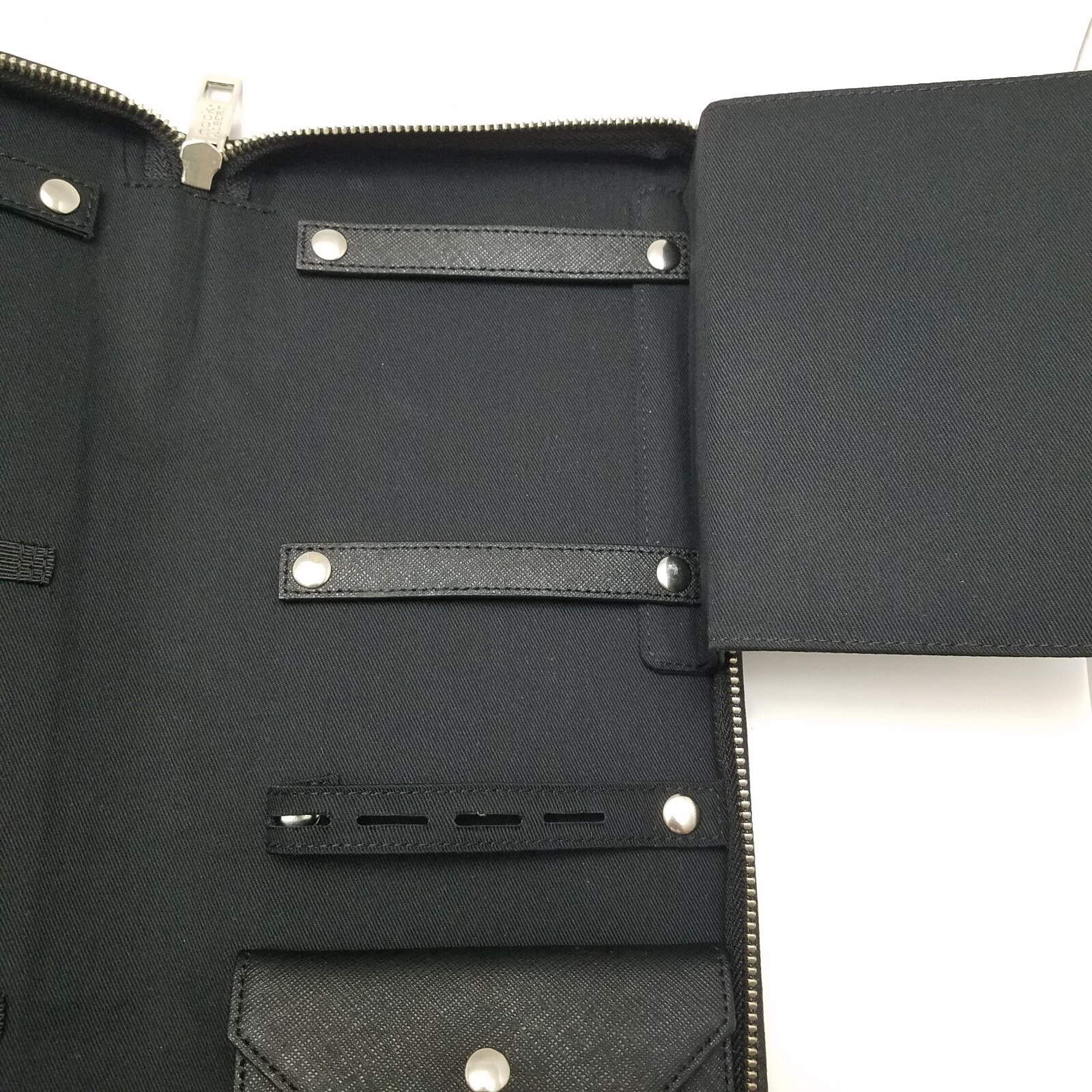 Hook & Albert Black Leather Travel Case 15.5 ×6 inches