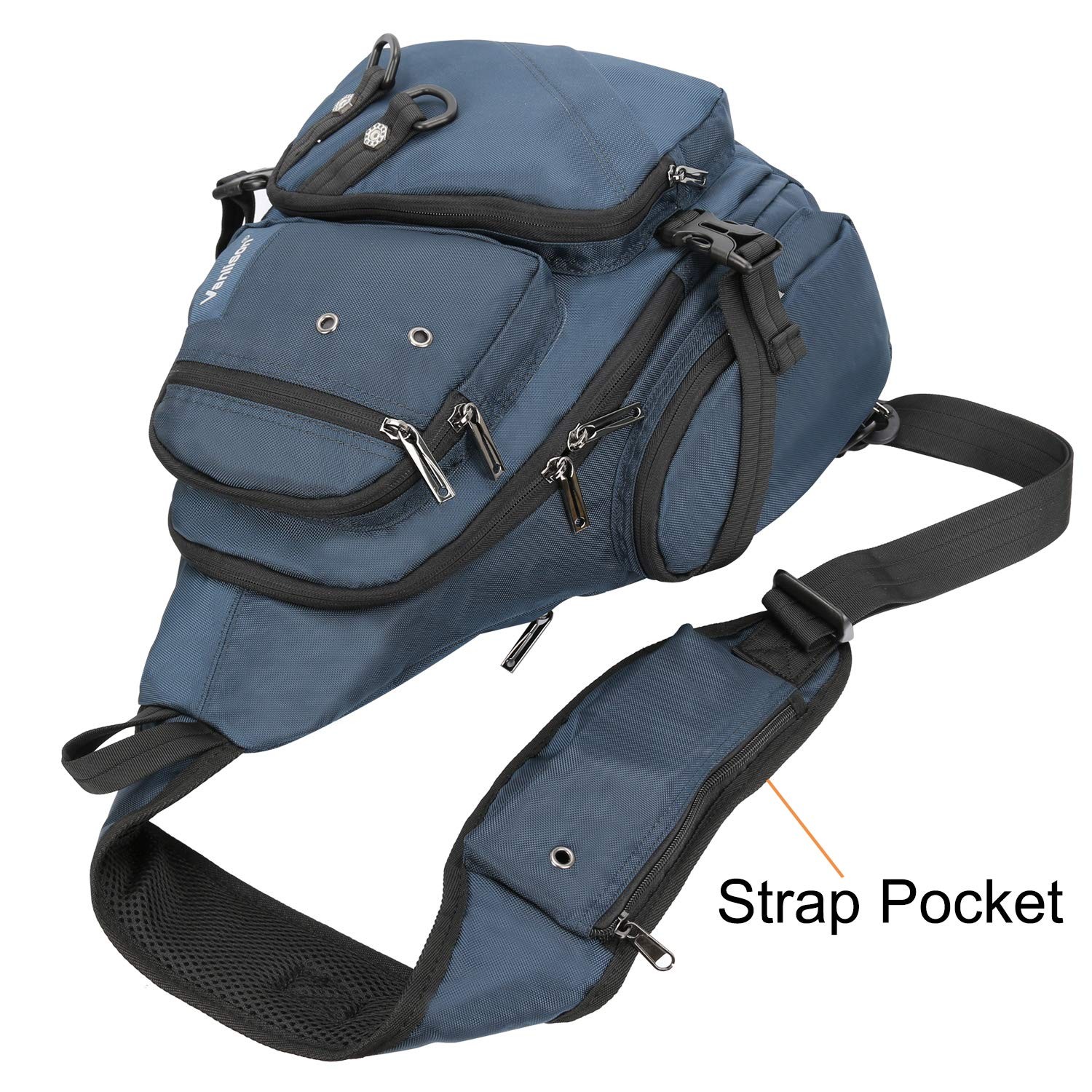 Crossbody Sling Bag Backpack for Men & Large Fits 13″ Laptop Blue