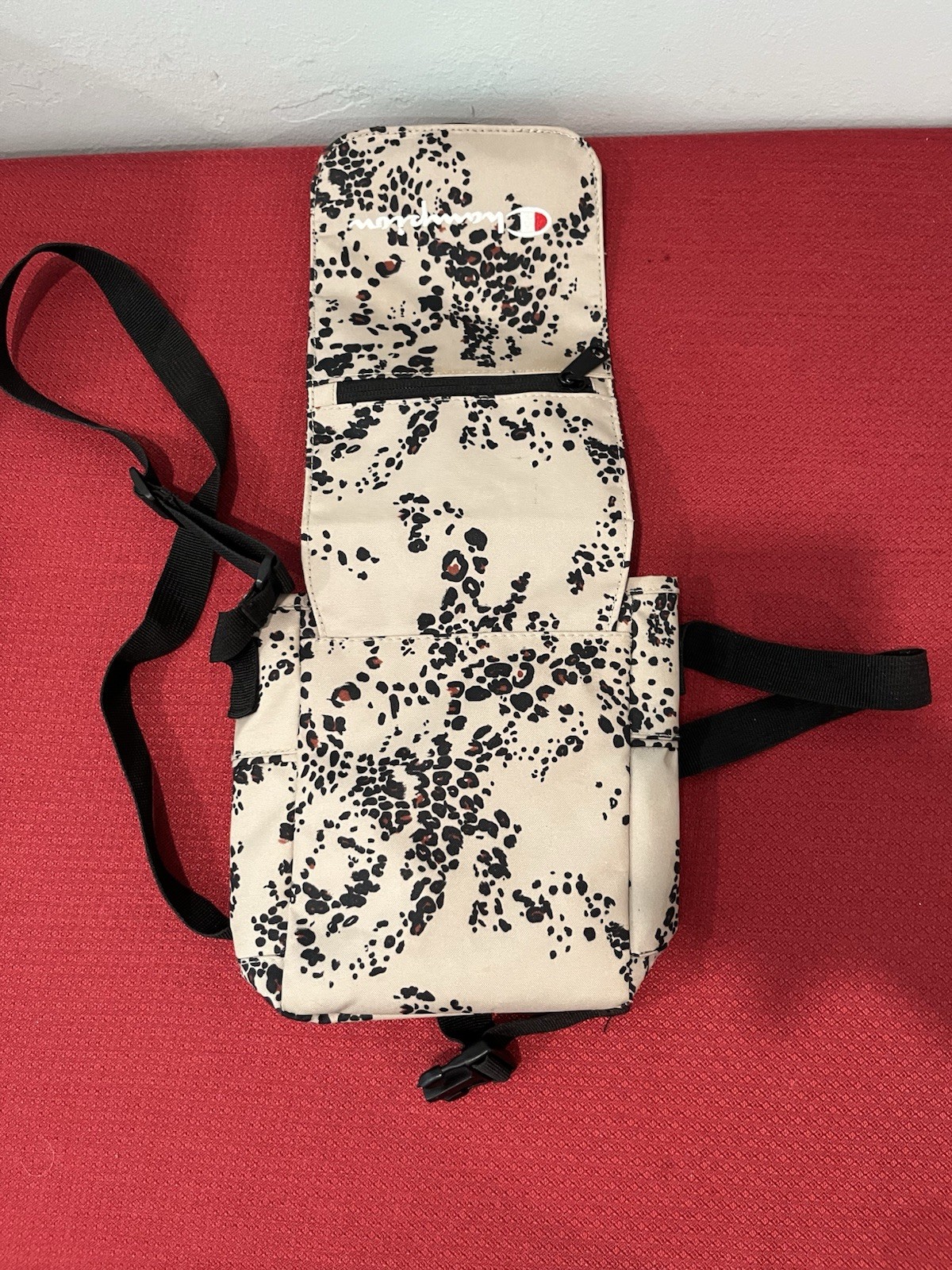 Champion Leopard Print Crossbody Bag Adjustable Messenger Utility Shoulder Pouch