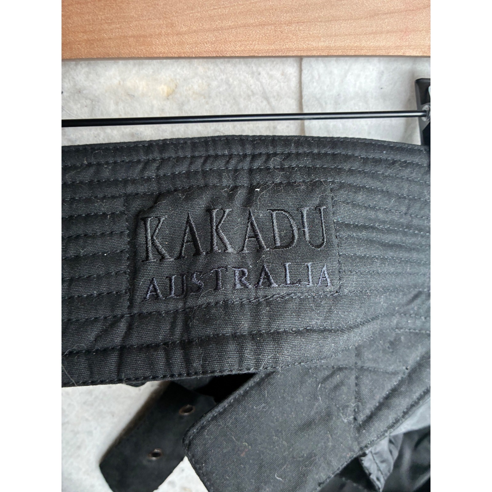 Kakadu Traders Australia Black Canvas Motorcycle Chaps Style 7P33 Size Large