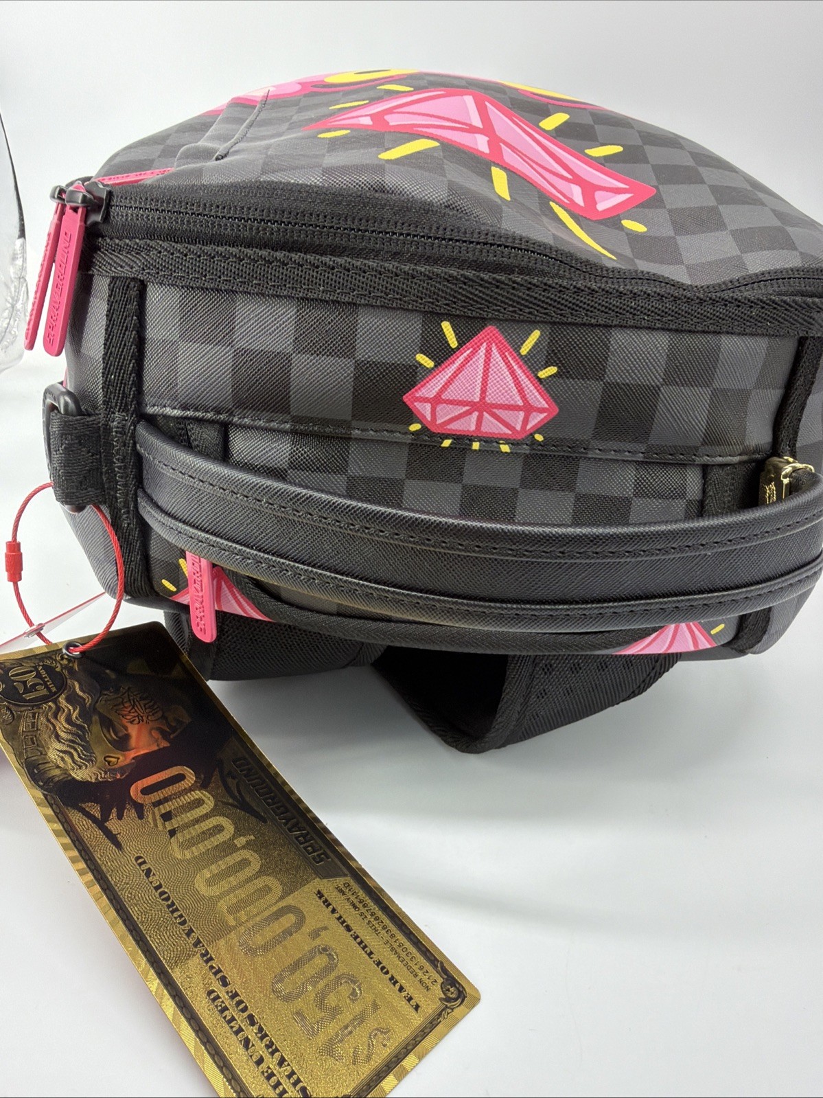 pink panther sprayground backpackB8790 $140.00 Leather 16x6x14 Inches