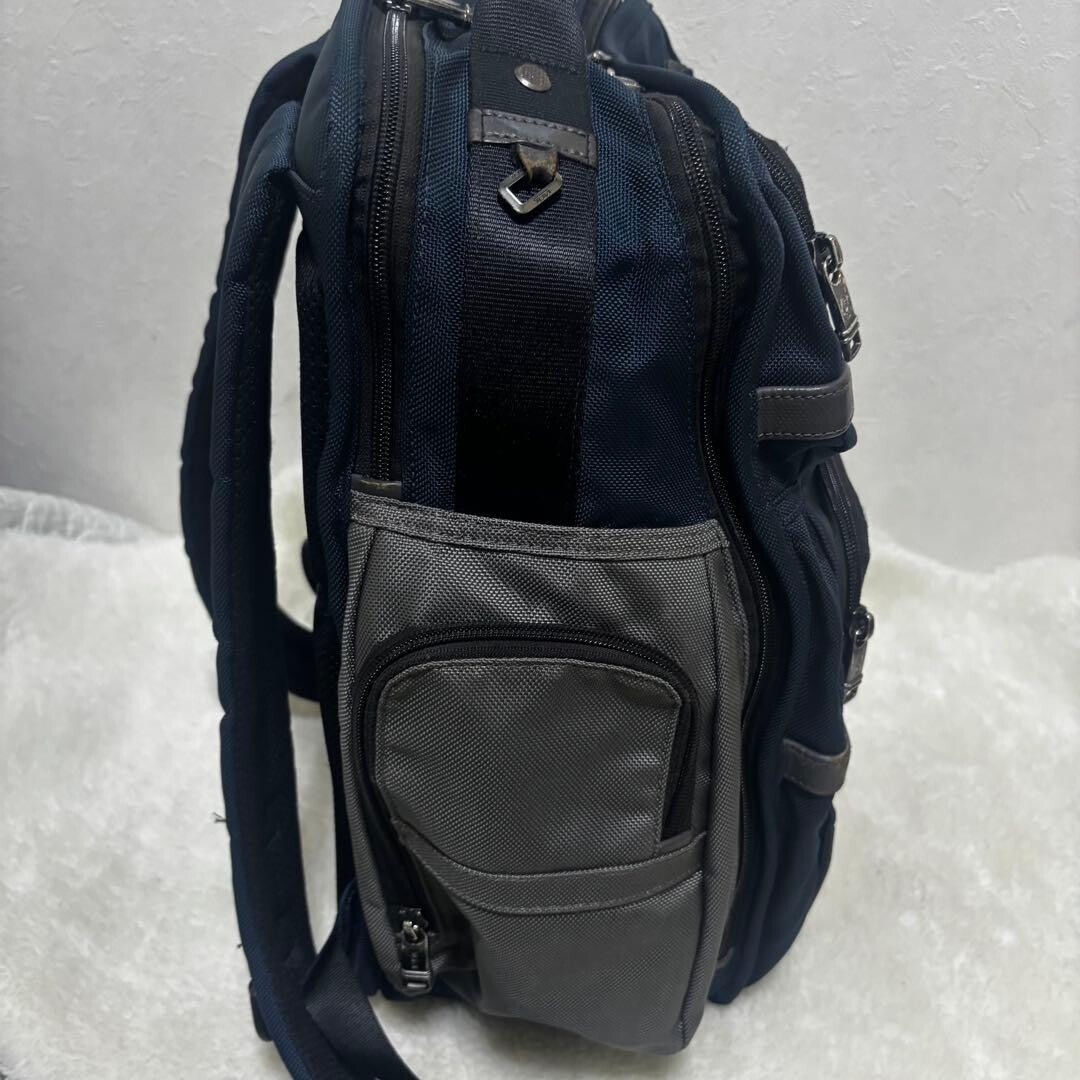 TUMI Alpha 3 Ballistic Nylon Backpack Briefpack Navy PC Compartment Authentic