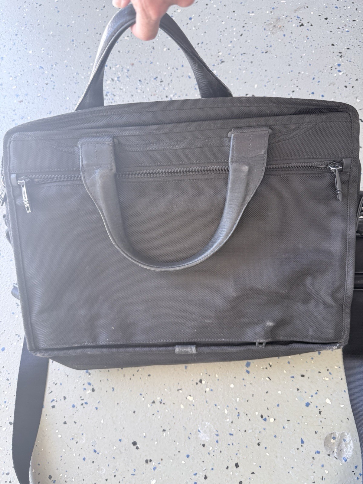 Tumi Luggage Nylon Leather Messenger Shoulder Bag Black