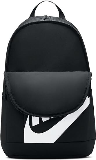 NIKE Sports Bag, Black/White, 48cm H x 30cm W x 15cm D
