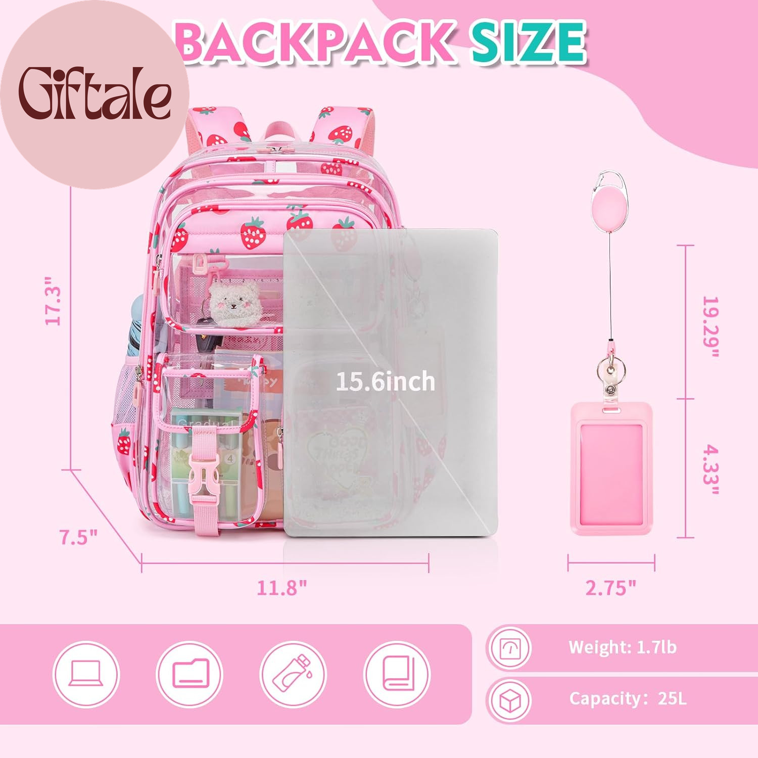 Clear Backpack for School,Transparent Backpack Stadium Events,Heavy Duty Clear B