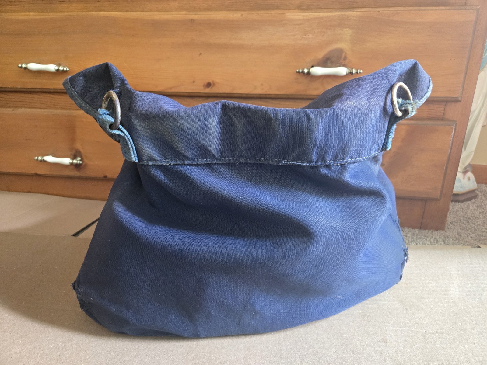 Vintage USPS Mail Carrier Bag Blue Canvas Messenger Satchel NO Strap