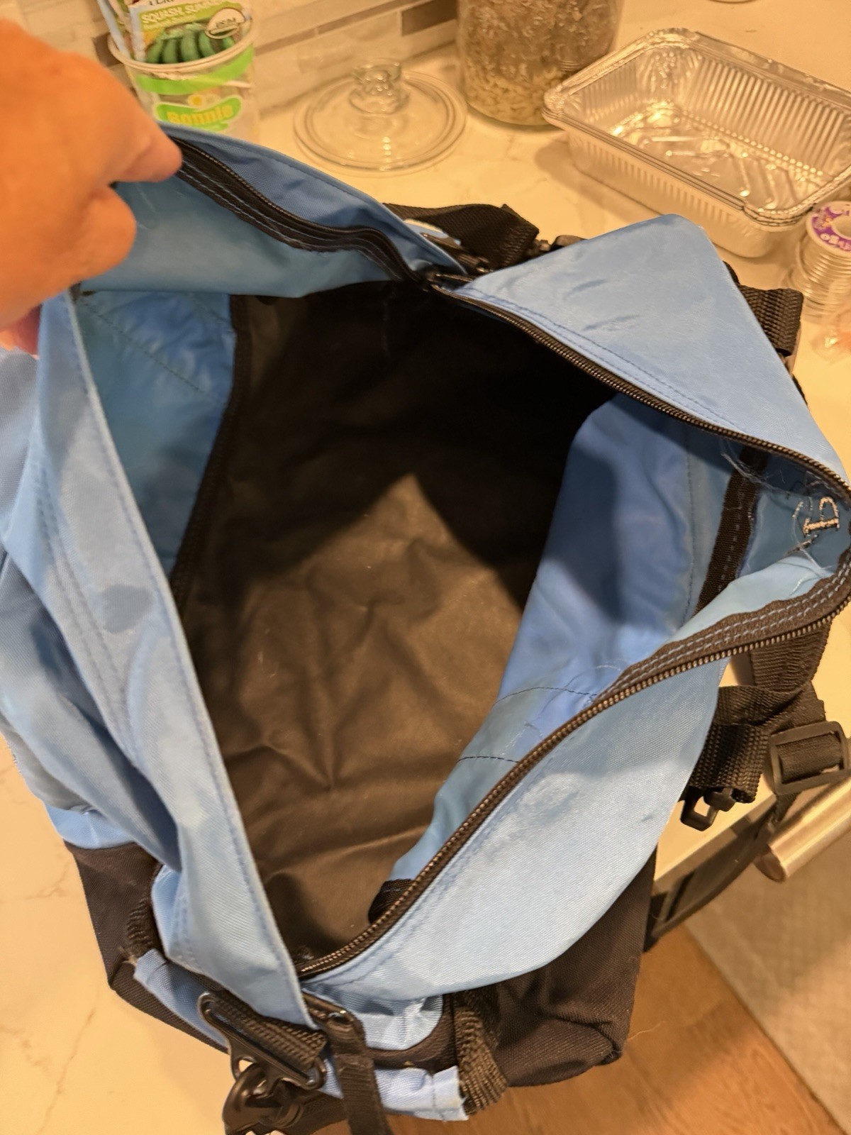 L.L. Bean Blue Fabric Zip Around Outdoor Adventure Duffle Bag