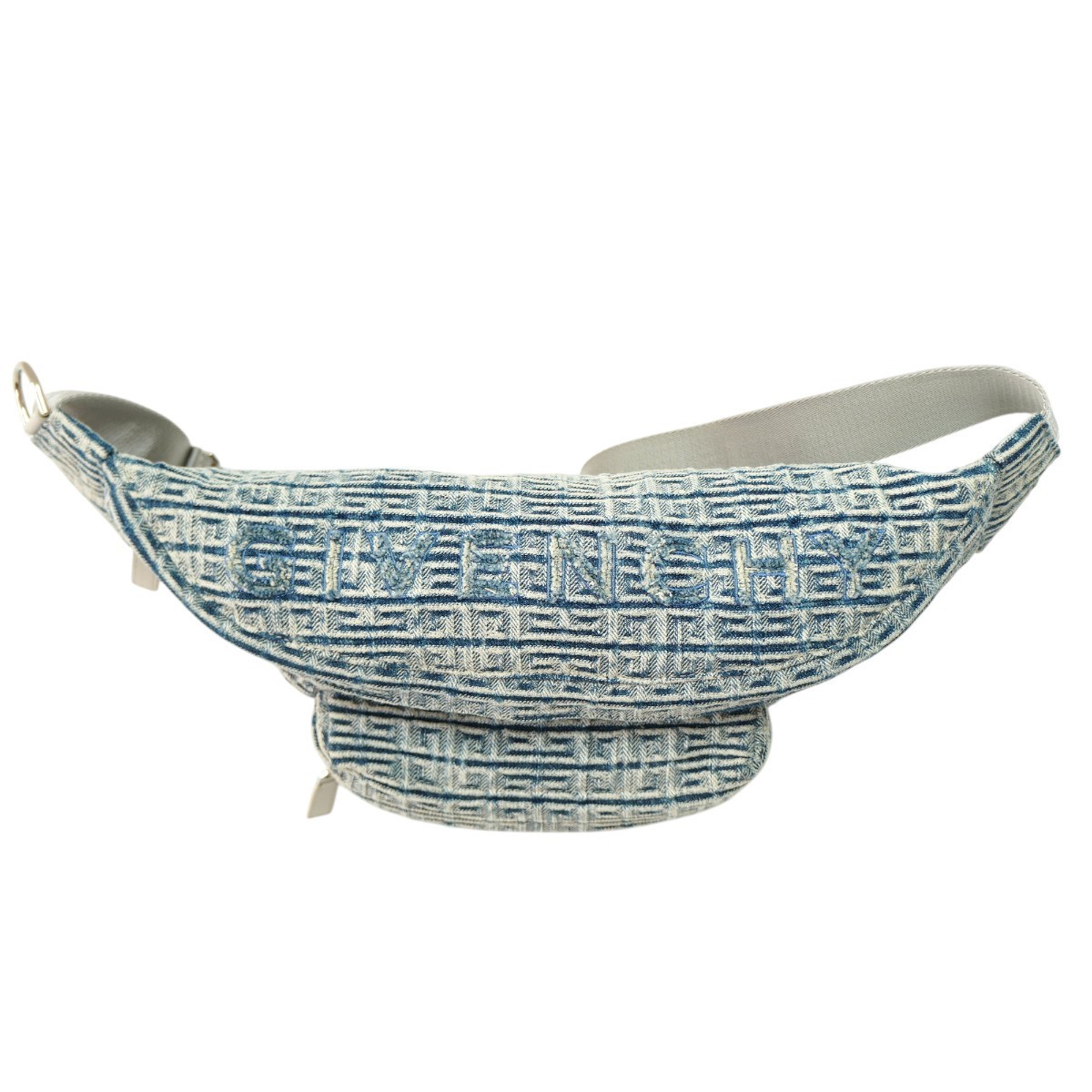 GIVENCHY Logo All-Over Print Denim/Nylon Canvas Body Bag Waist Bag S2604-k088