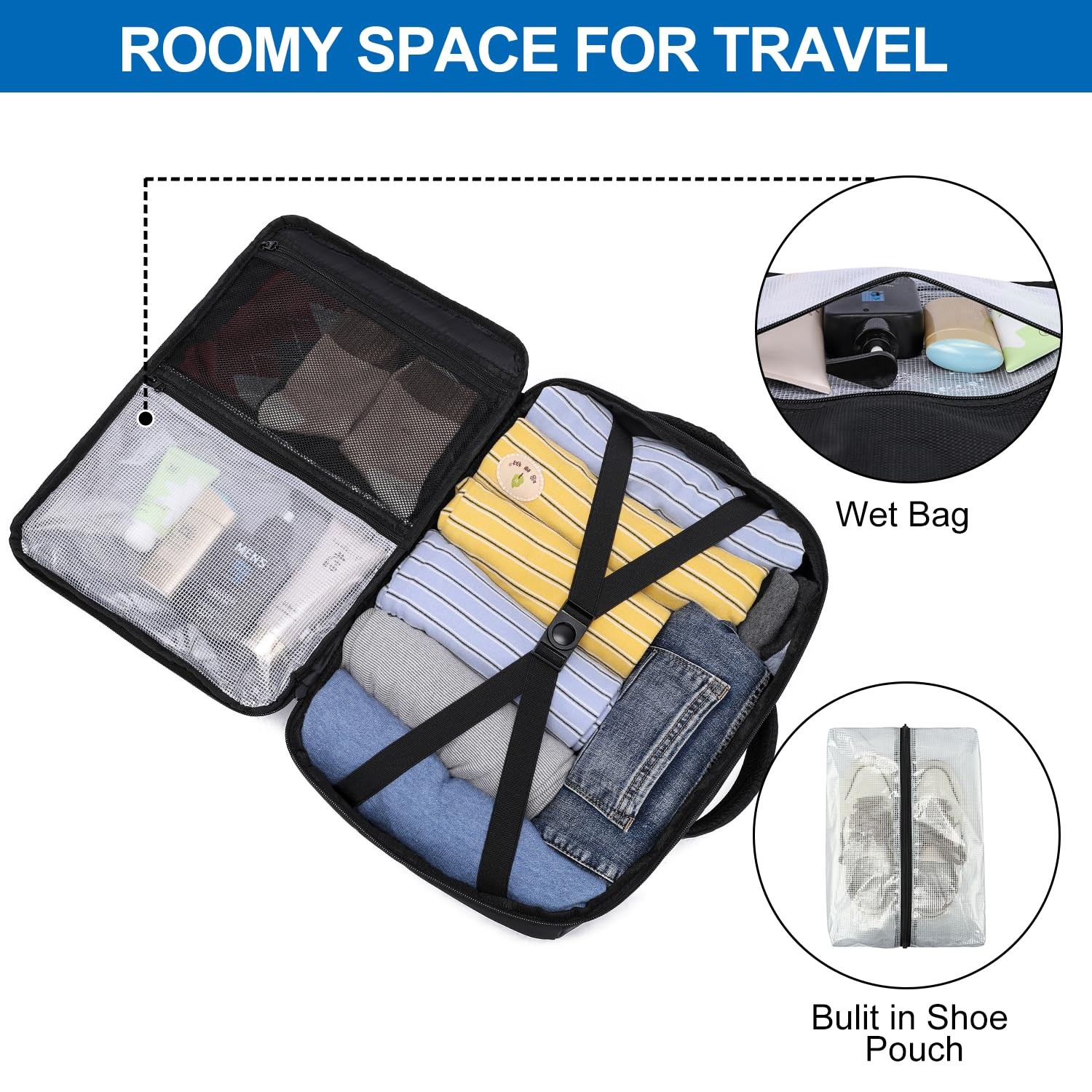 Travel Backpack for Men,Airplane Approved Carry On Backpack Suitcase with Sho…
