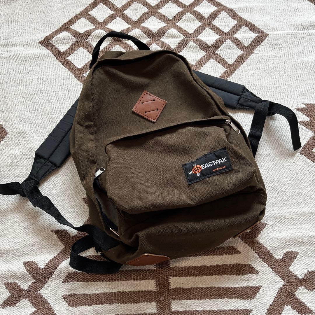 Eastpak 90s Backpack Brown Initial Tag Front Pocket 45cm 35cm From Japan