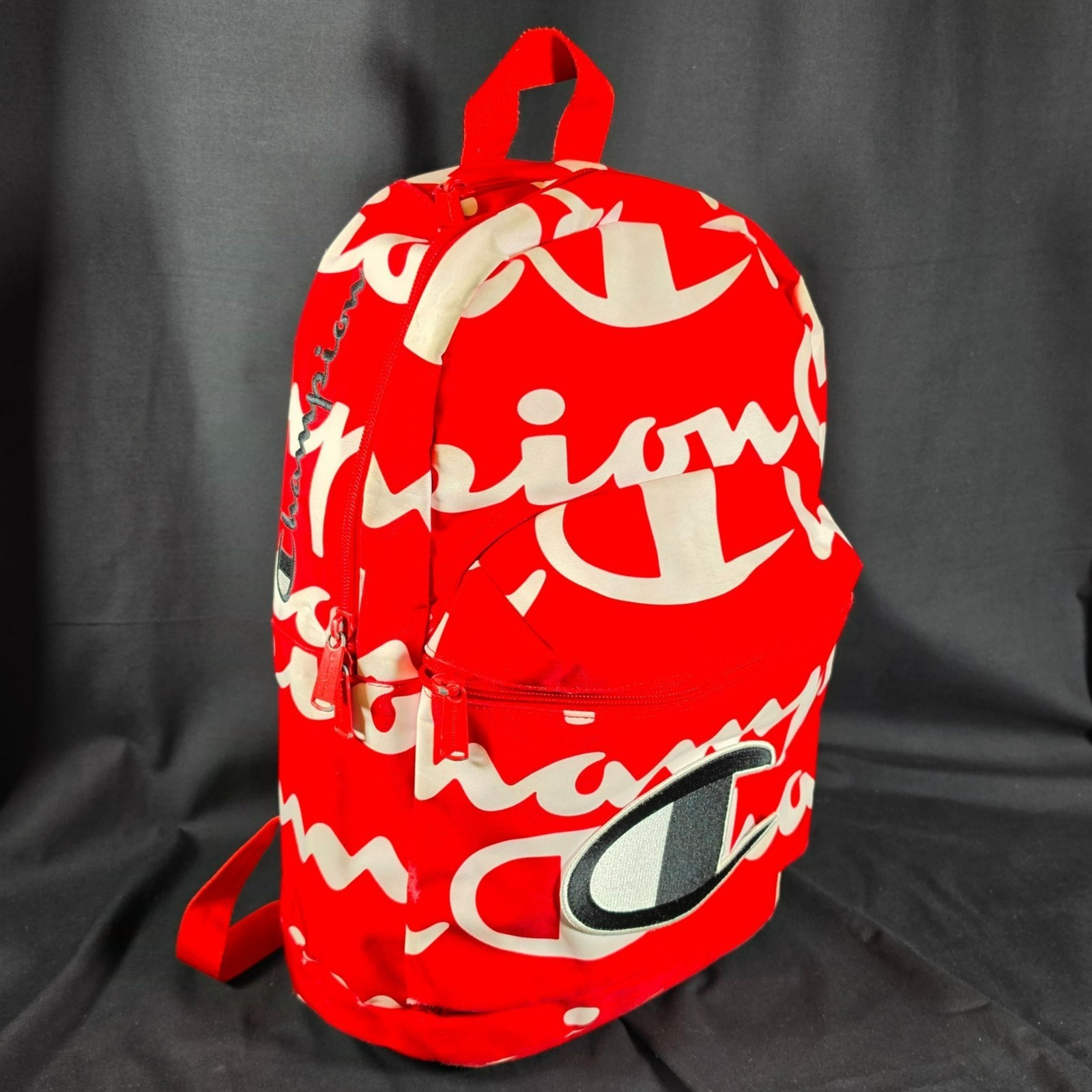 Champion Supercize 2.0 Red All Over Print Backpack Embroidered Logo School Bag