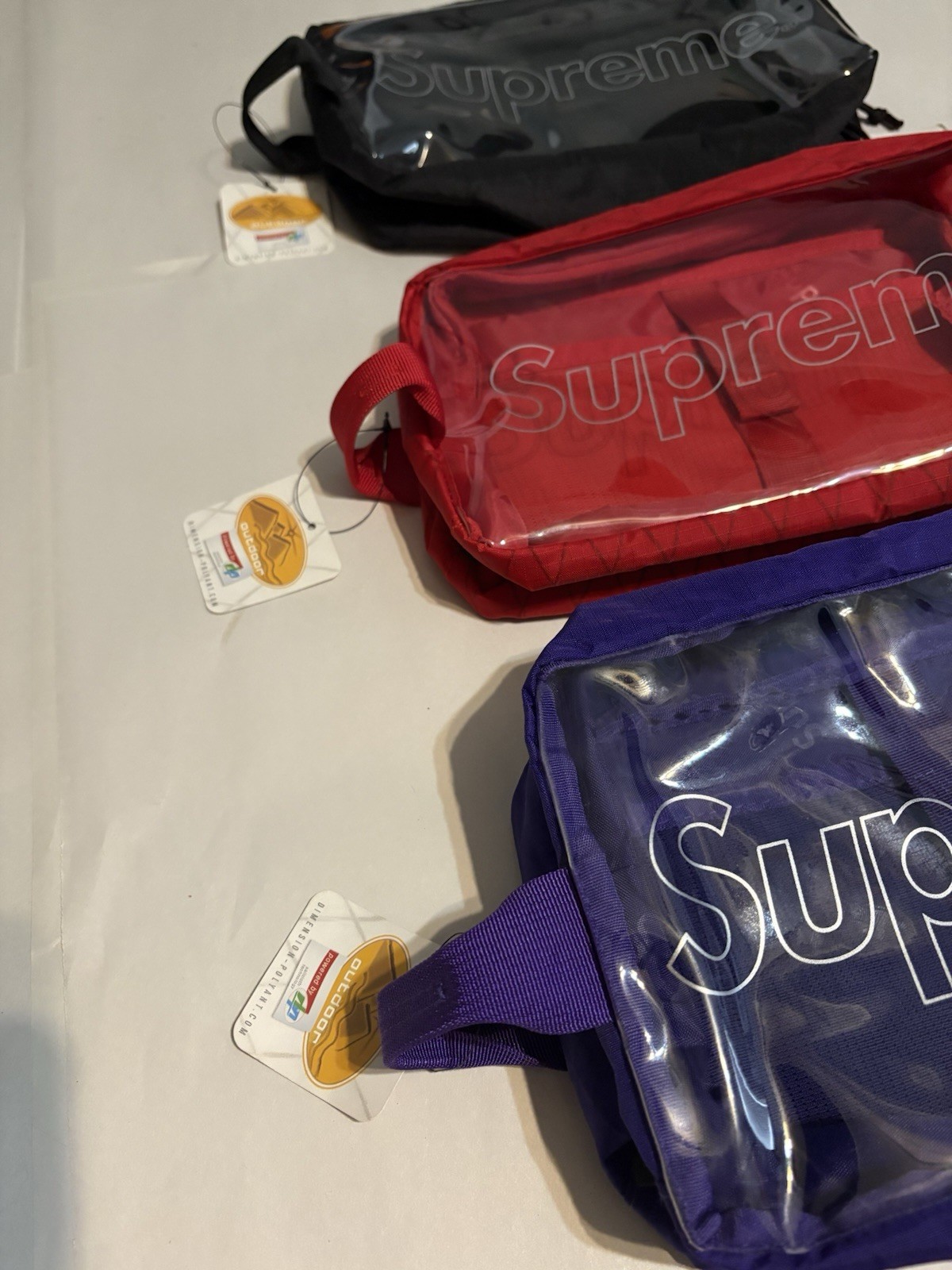 Supreme Utility Bag FW18 Black & Red & Purple NEW – 2018 (Bundle) (SET OF 3)