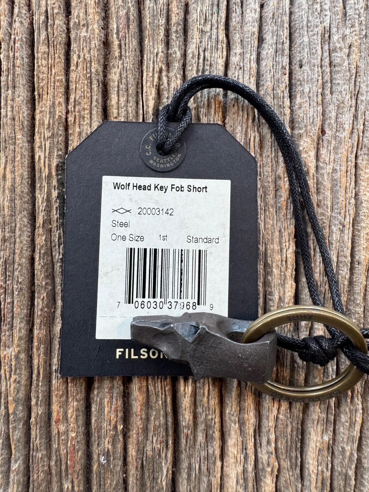 NWT FILSON Steel Iron Wolf Keychain key chain Made USA # 20003142