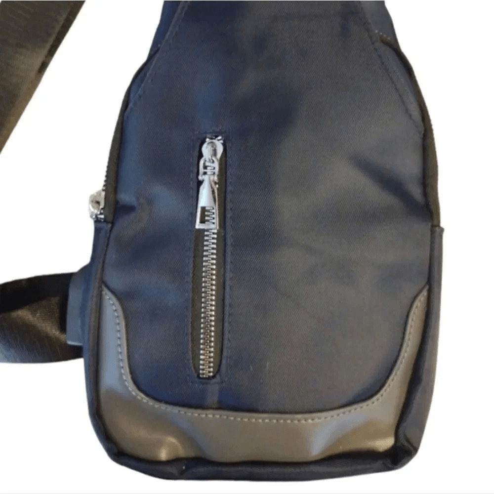 Blue Black Crossbody Sling Bag with USB Port and Cable NWOT