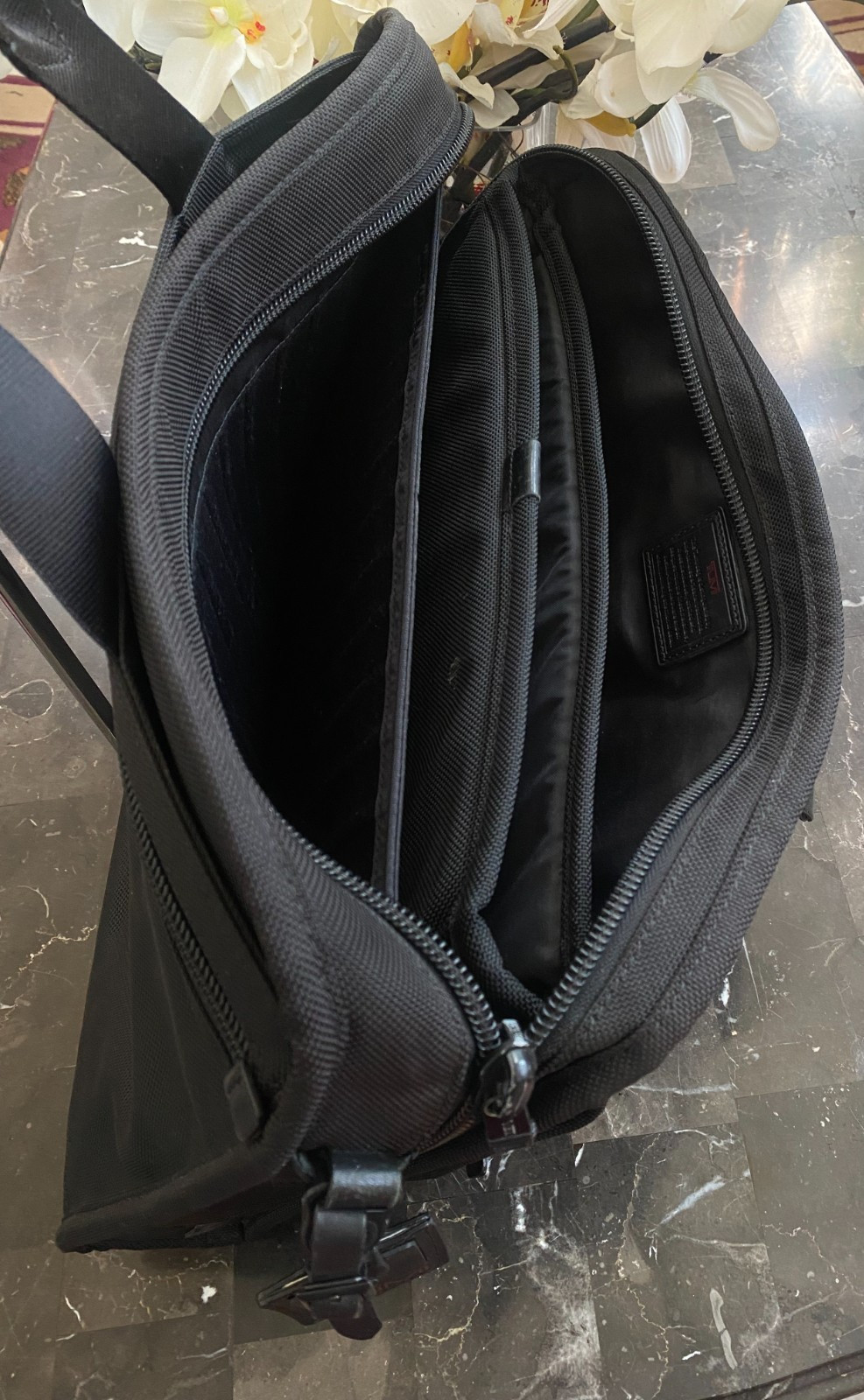TUMI Organizer Black Ballistic Nylon Business Laptop Briefcase 26114DH EUC! $650
